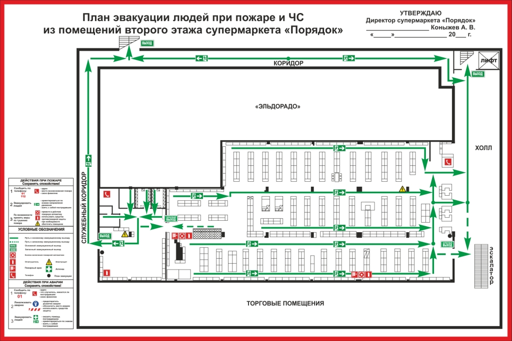 План эвакуации магазин